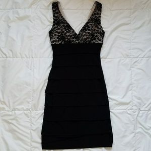 B. Darlin Black Bodycon Party Dress with Lace